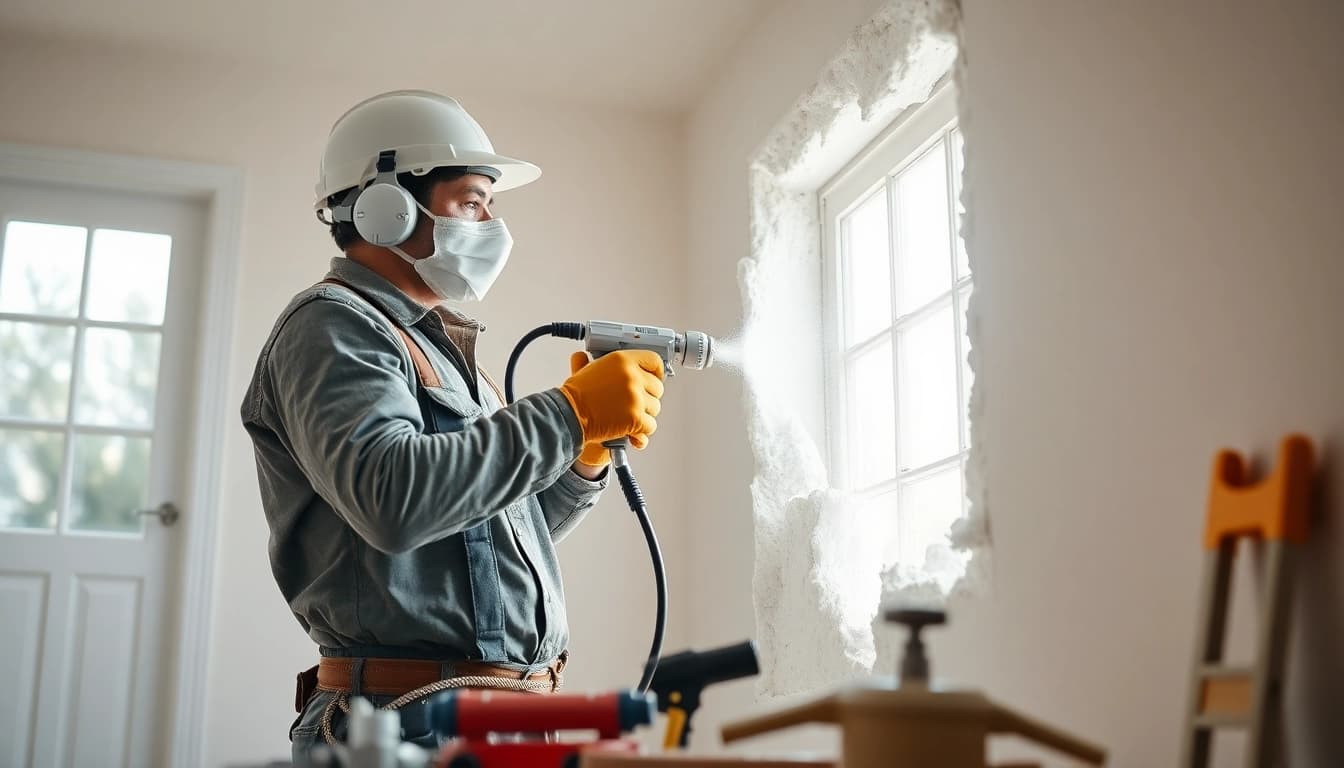 Expert spray foam removal UK in a home renovation, showcasing effective techniques and safety measures.