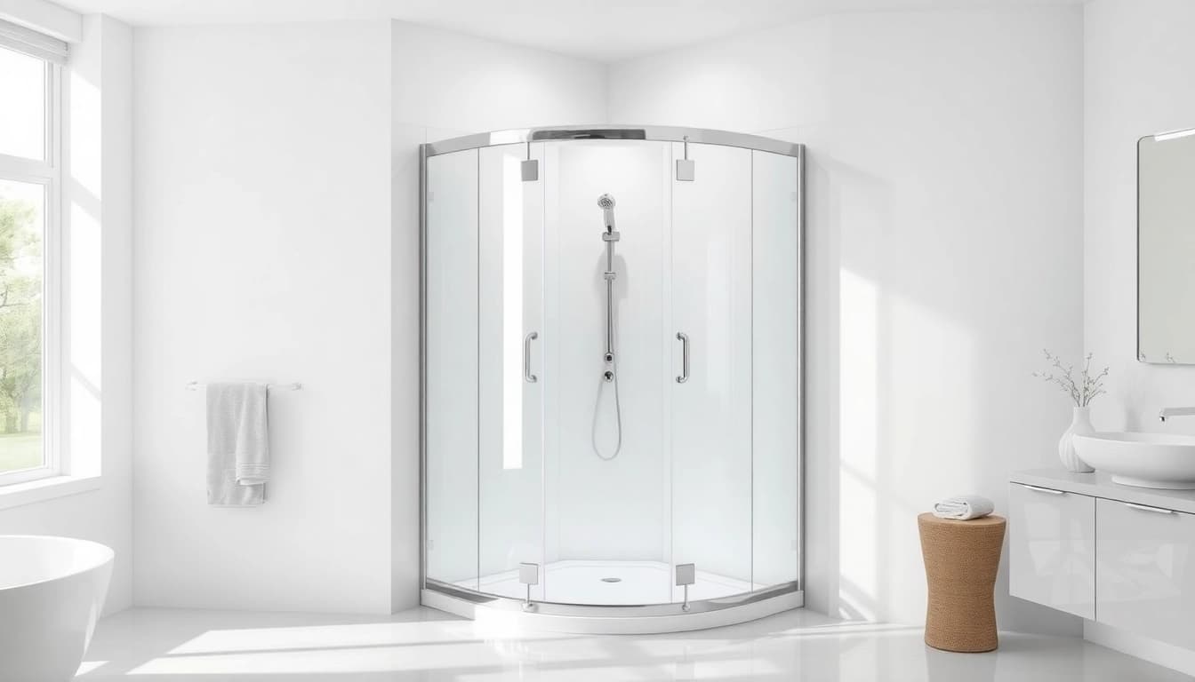 Exquisite duschkabine 80x80 eckeinstieg in modernem Badezimmer mit eleganten Glaselementen.