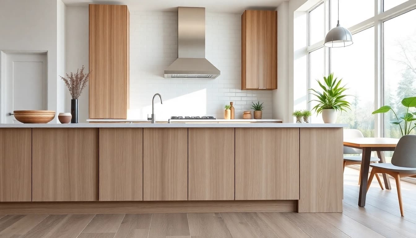 Enhance your kitchen with Cabinet Refacing Largo FL, showcasing elegant refaced cabinetry and a modern design.