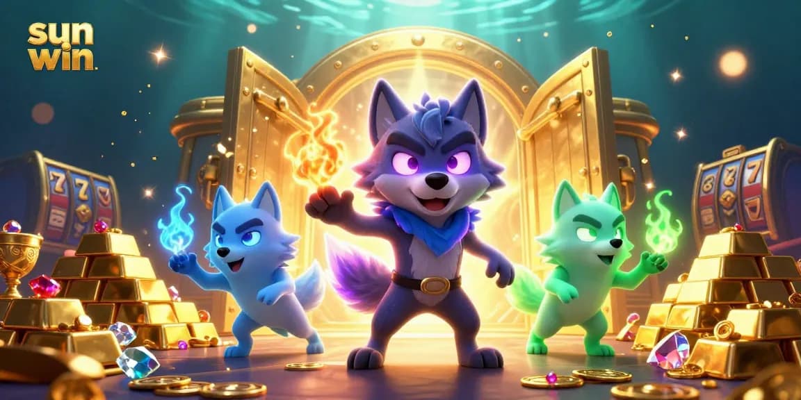 Experience the thrill of sun win casino gaming with vibrant ghostly wolves and golden treasures.