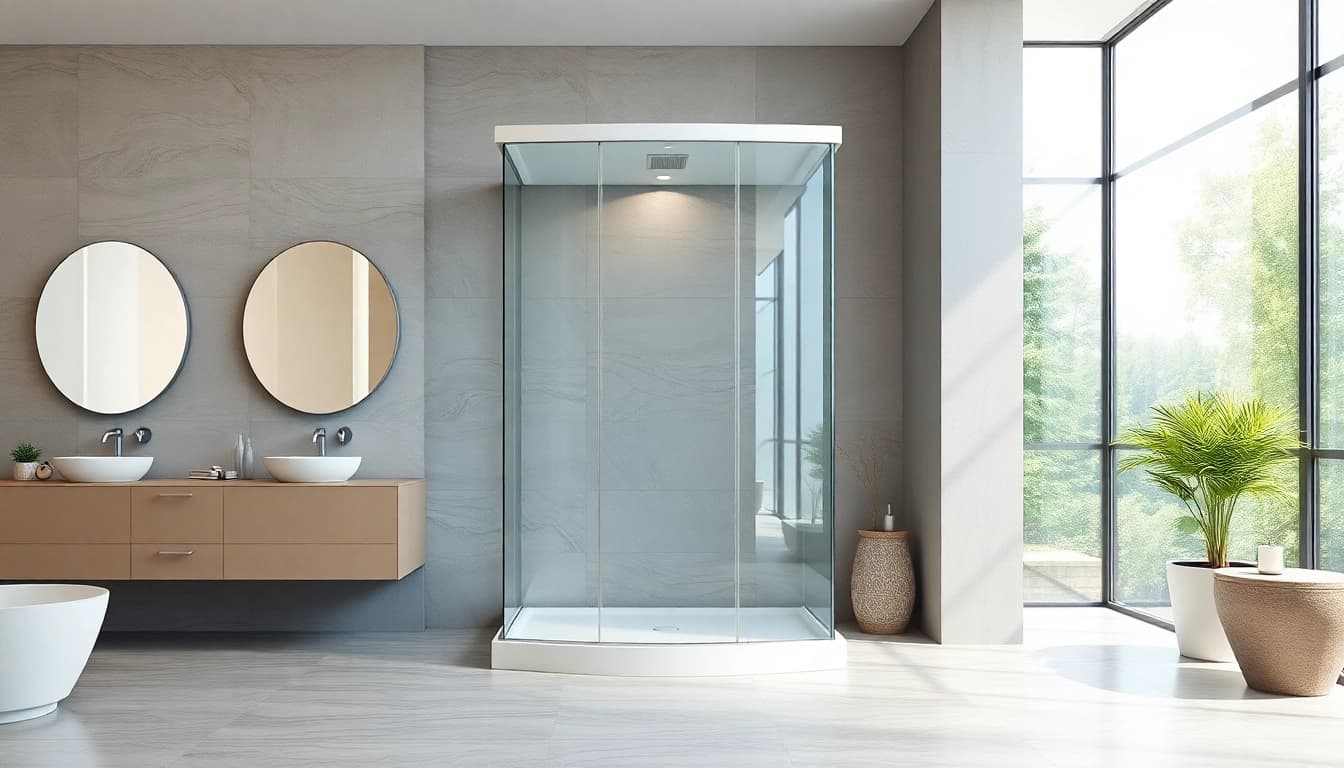 Effiziente Nutzung der sonni Duschkabine in einem modernen Badezimmer mit eleganten Akzenten.