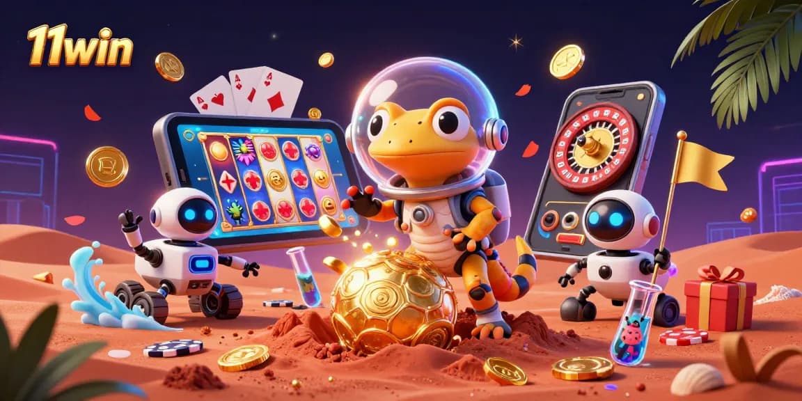 Spin vibrant slot games, discover 11win's thrilling Martian casino adventure with fun boosters.