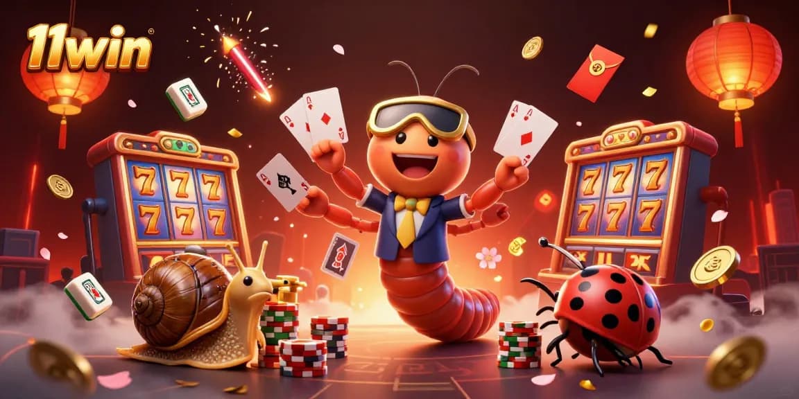 Experience vibrant gaming excitement at 11win with animated characters and dynamic casino elements.