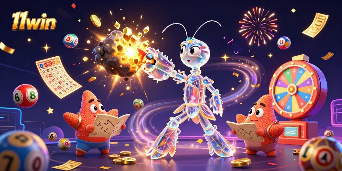 Experience the thrill of winning with 11win's vibrant lottery game scene featuring dynamic elements.