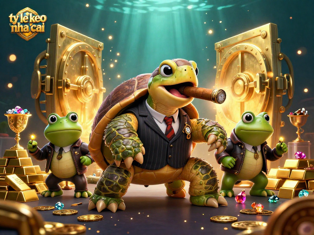 Enhance your gaming experience with ty le keo nha cai’s vibrant casino artwork featuring colorful characters and rich treasures.