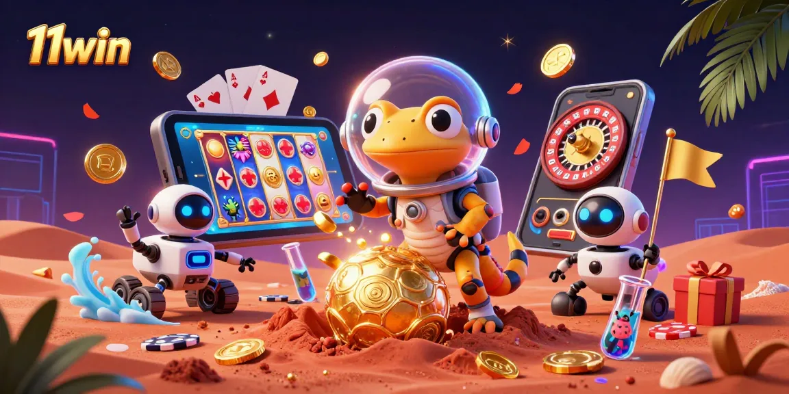 Spin vibrant slot games, discover 11win's thrilling Martian casino adventure with fun boosters.