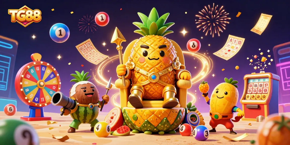 Engage in enchanting games at TG88 with vibrant casino elements and festive characters.