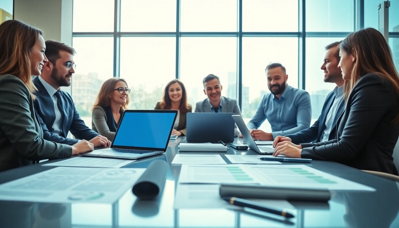 Effective teamwork in Contract Management showcased in a bright, modern office.