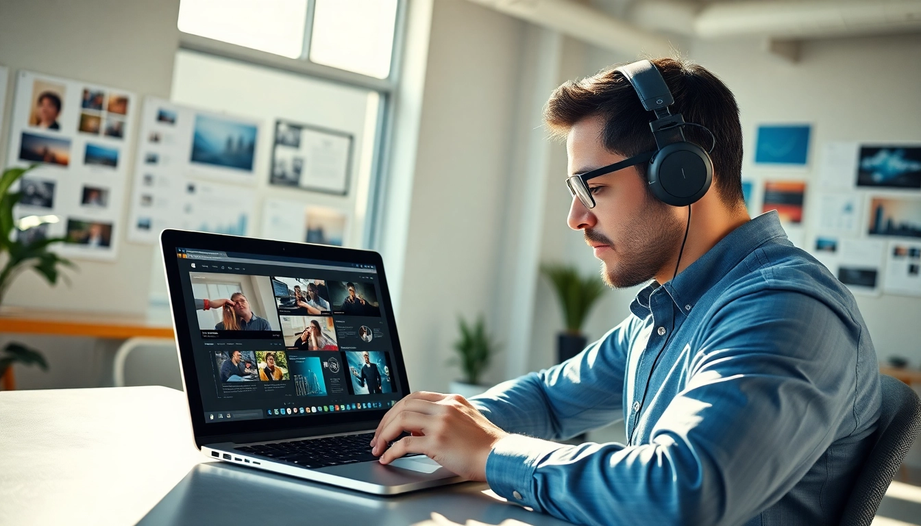 Crafting a video strategy with a professional videographer analyzing content and graphs.