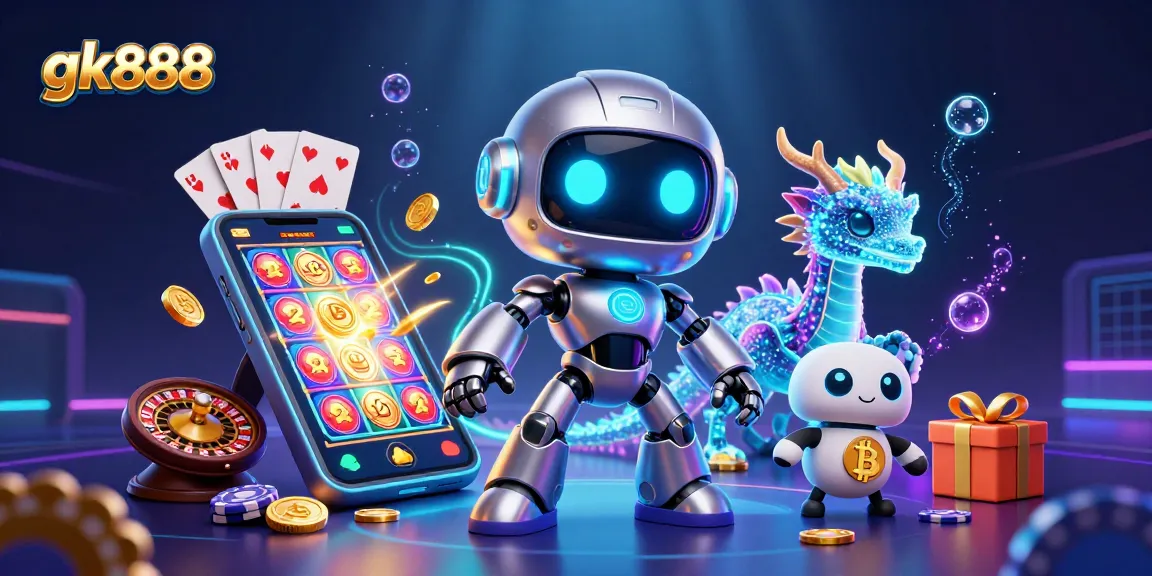 Engage in thrilling slots at gk888 with vivid graphics, spinning reels, and vibrant casino elements.