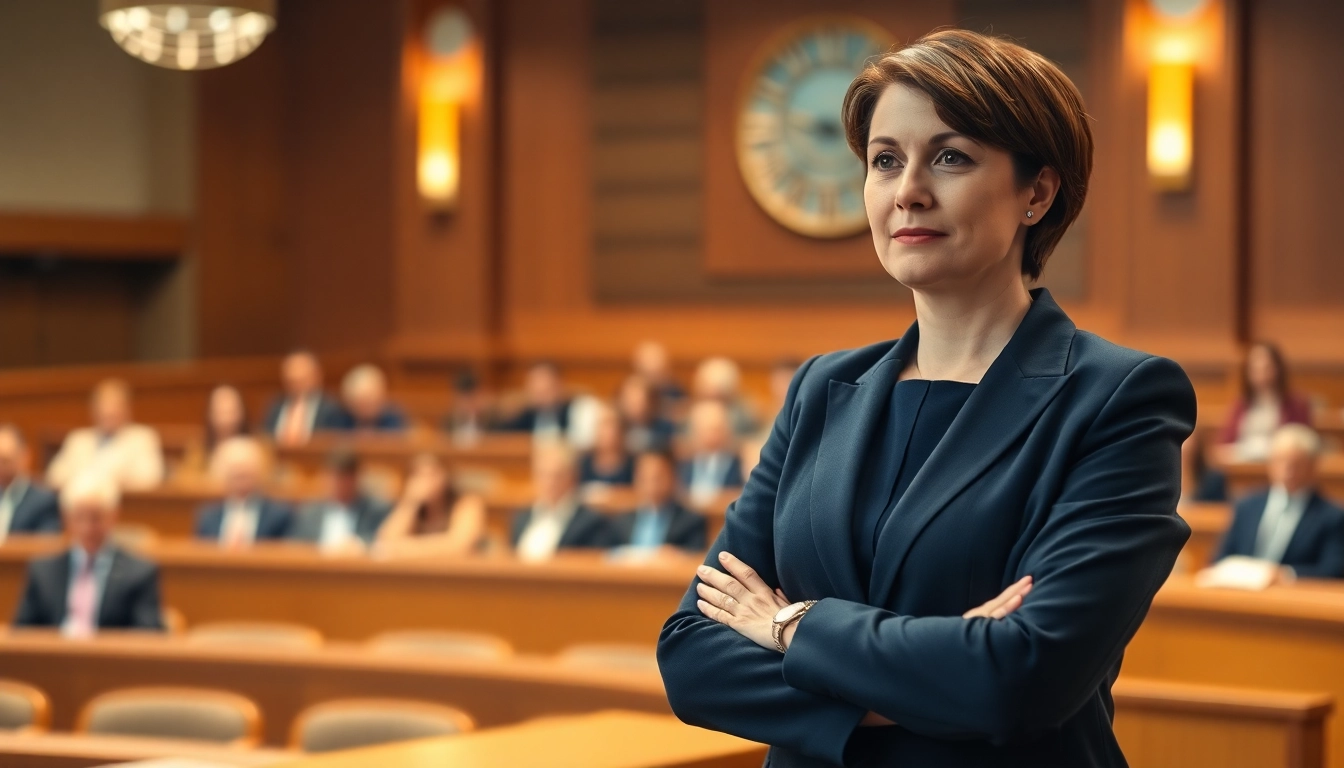 Clearwater truck accident lawyer passionately represents clients in a courtroom setting.
