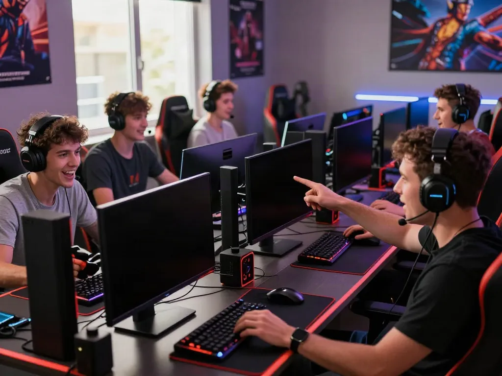 Exciting rokok88 rtp gaming scene with players immersed in gameplay.