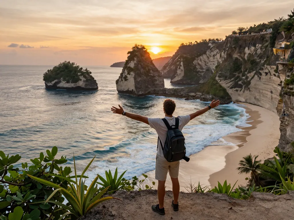 Find Bali tour packages to experience breathtaking views at Kelingking Beach.