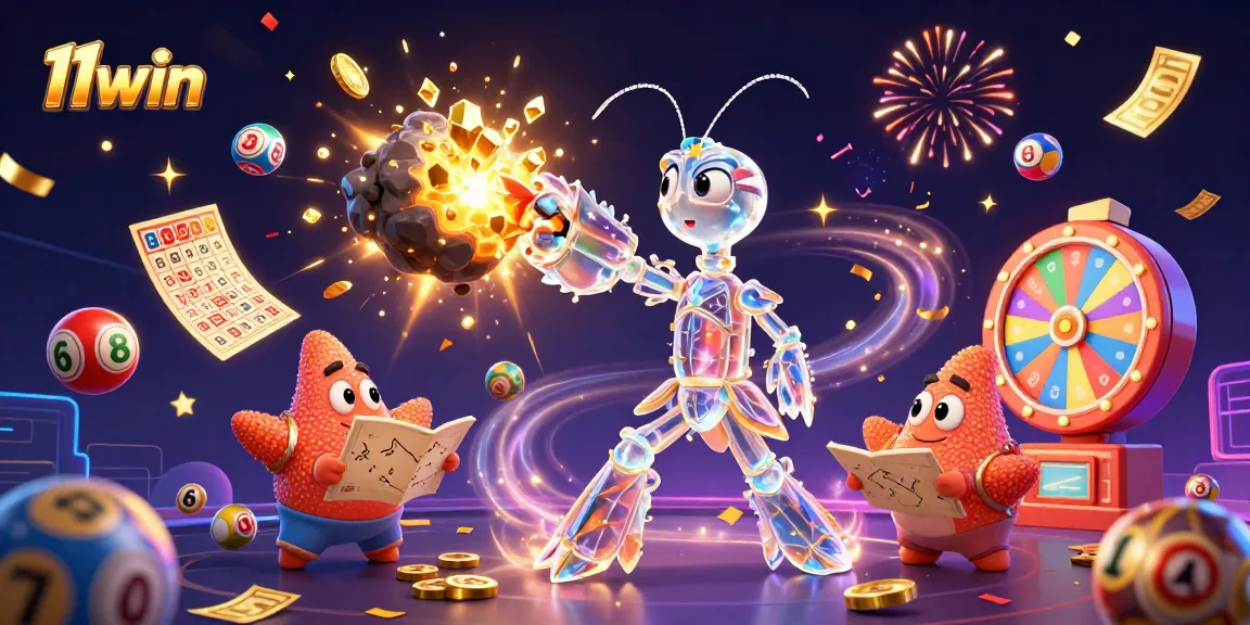 Experience the thrill of winning with 11win's vibrant lottery game scene featuring dynamic elements.