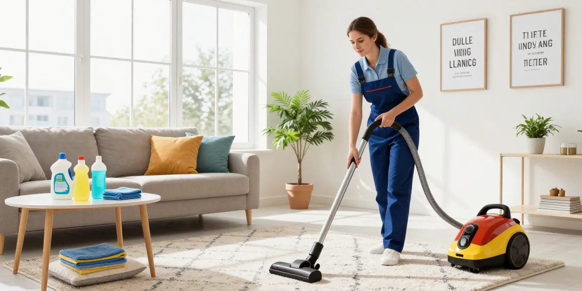 Experience expert wohnungsabgabe reinigung with a professional cleaning session in a bright living room.