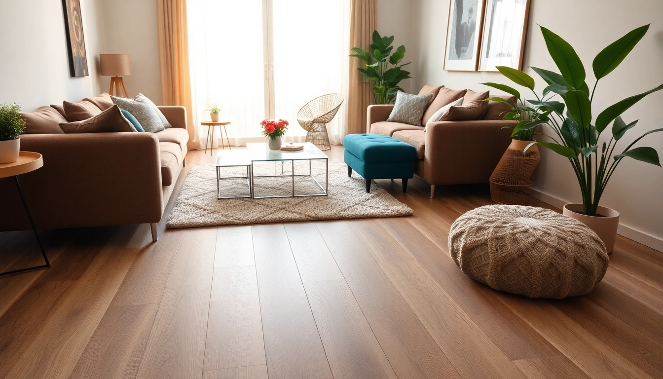 Transform your space with vinyl plank flooring, showcasing modern design and warm ambiance.