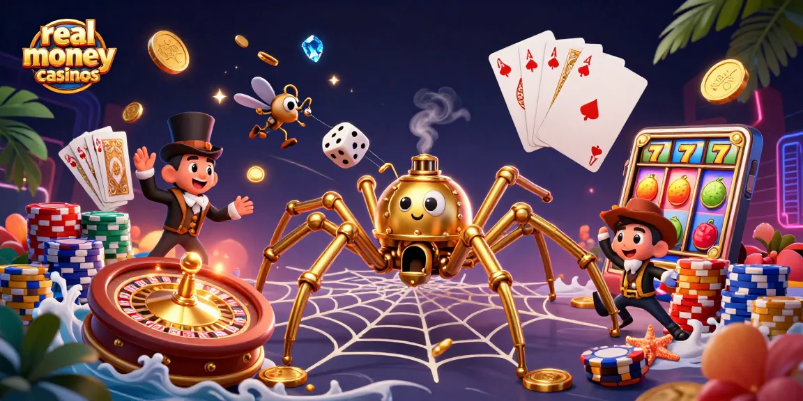 Engage with real money casinos through vibrant 3D illustration of winning moments.