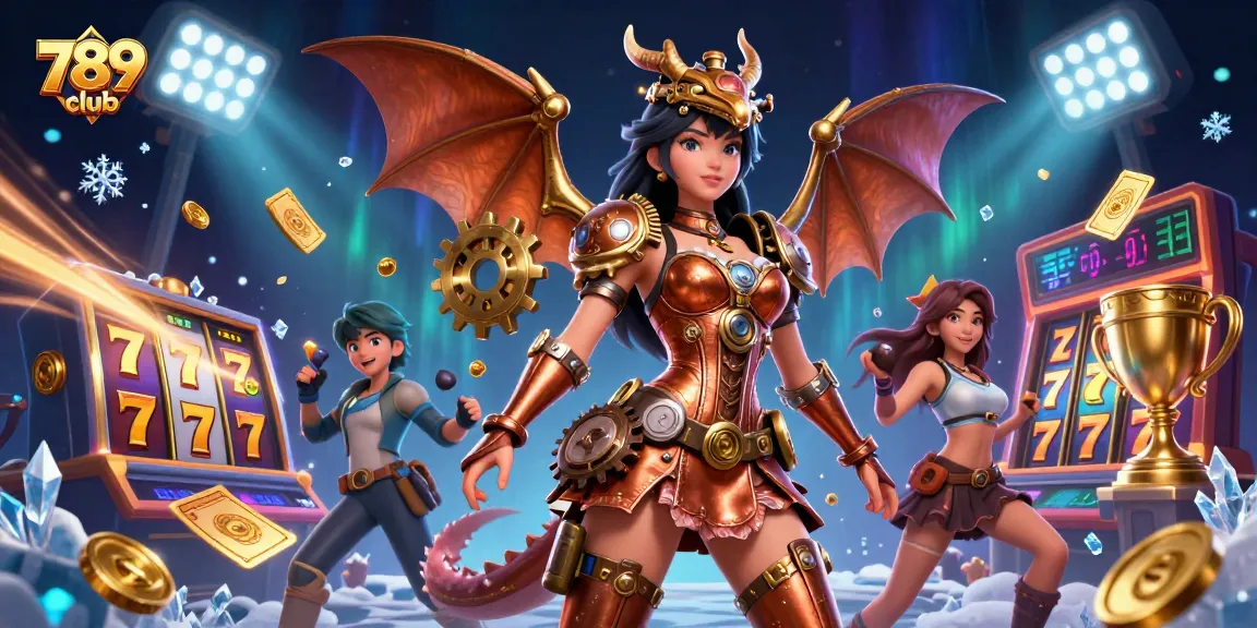 Experience the thrill of the 789 club with vibrant slot reels and dynamic gaming action.
