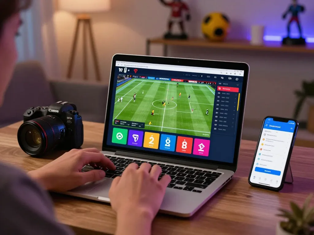 Engaged user exploring OKFUN's online betting platform with live sports betting odds and notifications.