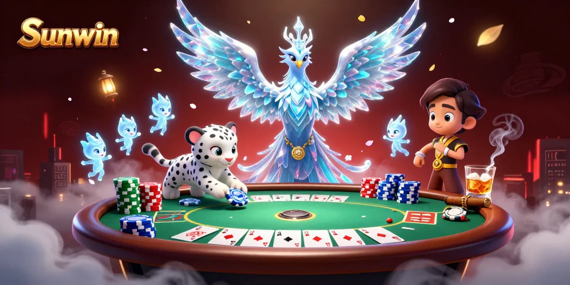 Experience the thrill of Sunwin with an engaging scene of gaming excitement and vibrant characters.