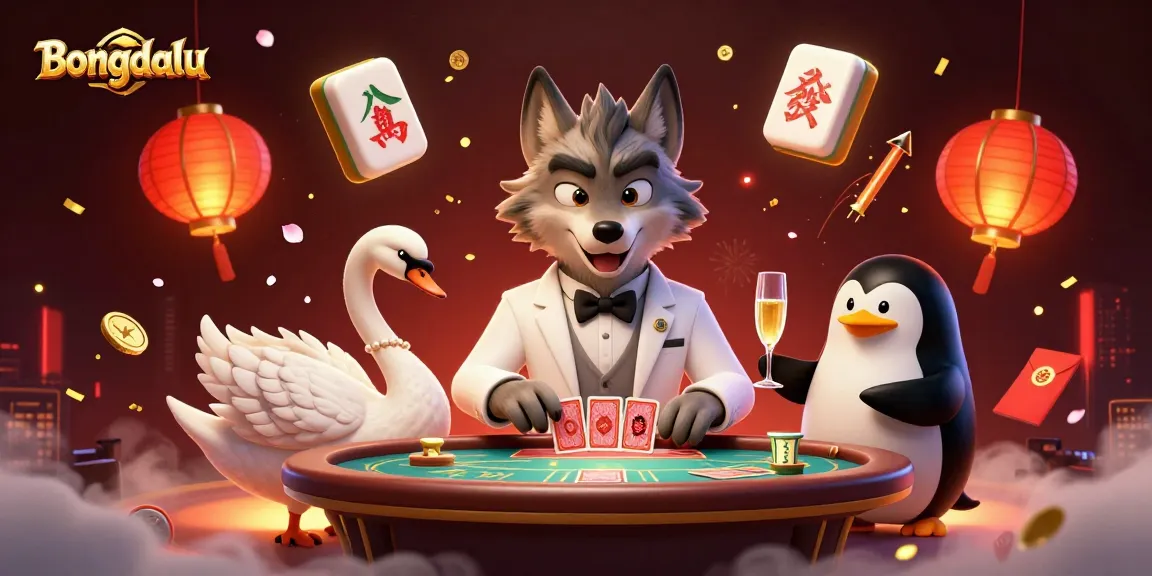 Bongdalu offers a thrilling baccarat experience with animated characters at a lively casino scene.